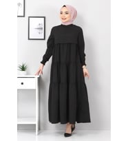 Kat Kat Tesettür Elbise TSD3321 Siyah