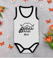 BK Kids Kişiye Özel İsimli Siyah Biyeli Askılı Sıfır Kol Bebek Body Zıbın-4, Yeni Doğan Bebek Hediyesi
