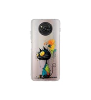 Poco X3 NFC ile Uyumlu Splash Kedi Tasarımlı Şeffaf Silikon Kılıf