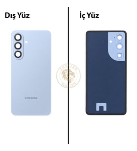 Samsung Galaxy S26 Mavi Renk Lensli Arka Kapak Arka Cam Batarya Kapağı Pil Kapağı Lazer Kesim Back Cover Galaxy S26 Uyumlu