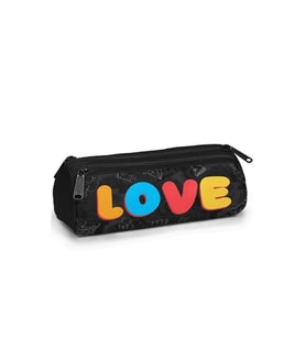 CORAL HIGH 31030 RENKLİ LOVE DESENLİ ÜÇ BÖLMELİ KALEM ÇANTASI