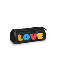 CORAL HIGH 31030 RENKLİ LOVE DESENLİ ÜÇ BÖLMELİ KALEM ÇANTASI