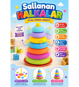 Sallanan Halkalar - Hacıyatmaz Lego - Bebek Oyuncağı - Kule Oyunu