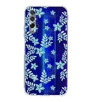 PrintiFy Huawei Honor 20 Uyumlu Kamera Korumalı Floral Su Yeşili Tasarımlı Şeffaf  Kılıf