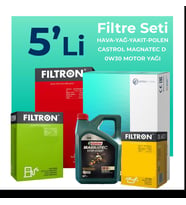 Filtron Ford Transit Custom 2.0 Dizel Filtre Bakım Seti Castrol Motor Yağlı (2015-2023) 5 Li