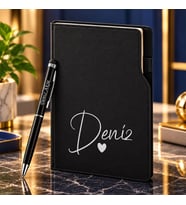 BK Gift Kişiye Özel 374 Termo Deri Tarihli Ajanda & Siyah Touch Pen Tükenmez Kalem-12