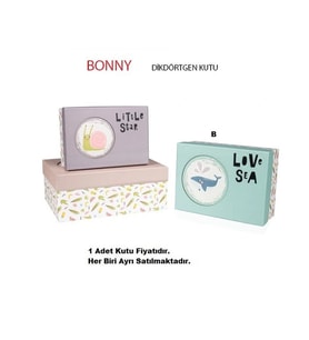 GIPTA BONNY DİKDÖRTGEN HEDİYE KUTUSU BX1537 B NO:04 190x260x110 mm - TEKLİ (Çok Renkli)