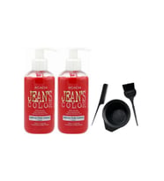 Jeans Color Saç Boyası Somon 250ml 2ad Ve Fluweel Saç Boya Kabı Seti