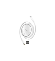Baseus P10364501211-00 Free2Pull Makaralı Şarj Kablosu USB-C-Lightning 20W 1m. - Beyaz