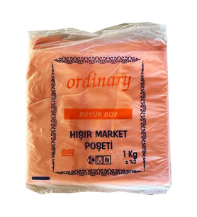 Ordinary Turuncu Market Poşeti Torbası - Hışır Atlet Poşet - Büyük Boy - 30 x 60 Cm. - 1 Kg.