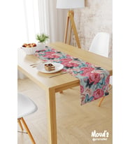 Classic Pattern 3 Desenli Baskılı Süet Runner Masa Örtüsü