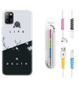 INFINIX Smart 4 5 6 Zero 8 S5 Pro Kılıf Kablo Koruma Spiral Silikon Life and Death 1339