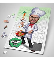 Kişiye Özel Aşçı Şef Karikatürlü Puzzle