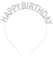 Gümüş Kristal Taşlı Happy Birthday Doğum Günü Tacı İthal Ürün A Kalite 17x16 cm