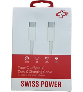 Swiss Power Type-C to Type-C Data ve Şarj Kablosu SWP-CACC01 - Beyaz