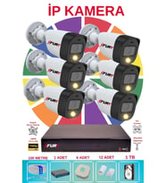 FURY 6 lı Ip Güvenlik Kamera Seti Sesli 4mp Gece Renkli Su Geçirmez 5515s 1TB
