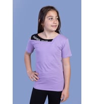 Toontoy Kız Çocuk Omuz Detaylı Tişört (Lila)