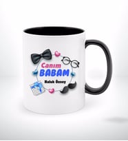 BK Gift Kişiye Özel Babalar Günü Hediyesi Canım Babam Tasarımlı Siyah Beyaz Kupa Bardak-1