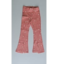 ÇİÇEKLİ KIZ ÇOCUK İSPANYOL PAÇA PANTOLON (Pembe)