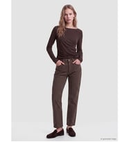 LCW Jeans Kahverengi Slim Fit Çizgili Kadın Jean Pantolon