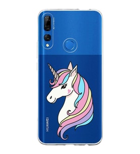 Huawei Y9 Prime 2019 Uyumlu Kapak Unicorn Tasarımlı Şeffaf Silikon Kılıf