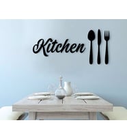 BK Home Kitchen Tasarımlı Ahşap Duvar Yazısı (Siyah)
