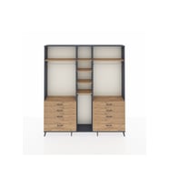 Arges Gardrop 8 Raflı 8 Çekmeceli 3 Askılı 220x30x243 Antrasit-Çam