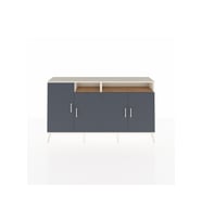 Arges Konsol 6 Raflı 4 Kapaklı 176x30x99 Aytaşı-Antrasit/Çam