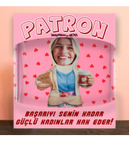 eJOYA MiniBiz Hero Kişiye Özel Fotoğraflı Kadınlar Günü Peluş Yastık  Bebek 116253 (Titanyum)