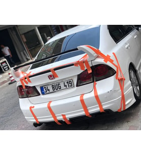 Honda Civic Uyumlu Fd6 Mugen Rr Arka Ek (Plastik)