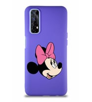 Realme 7 Soft Premier Kapak Minnie Mouse-A Tasarımlı Silikon Kılıf - Mor (Şeffaf)
