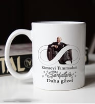 BK Gift Kimseyi Tanımadım Ben Atatürk Temalı Beyaz Kupa Bardak-2, Arkadaşa Hediye , Doğum Günü Hediyesi