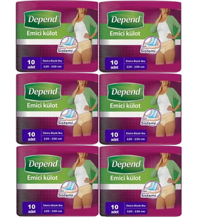 Depend Emici Külot Hasta Bezi XL - Extra Büyük Kadın 60 Adet (6PK*10)