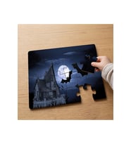 Dolunay - Gizemli Ev - Cadılar Bayramı Tasarımlı 24 Parça Ahşap Çocuk Puzzle MPK0612
