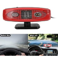 Oto Cam Önü Fanlı Isıtıcı-Soğutucu Buğu Giderici Araç İçi Buz Çözücü Işıklı Oto Kalorifer 12V 150W