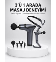 Titreşimli Şarjlı Masaj Aleti 3in1 Fonksiyonel Çok Amaçlı Model Yeni Nesil