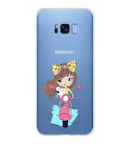 Samsung Galaxy S8 Plus Kapak Vespagirl Tasarımlı Şeffaf Silikon Kılıf