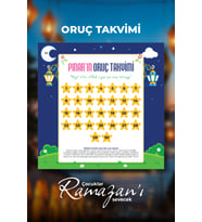 Kişiye Özel Oruç Takvimi – Mıknatıslı Yıldızlı Ramazan Çocuk Takvimi Panosu (Model 2)