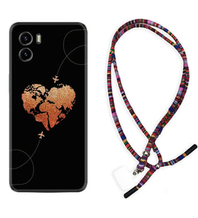 Vivo Y15S Y32 Y33S Y51 Y53S Kılıf Boyun Asklı Rasta Silikon Plane Heart 1721