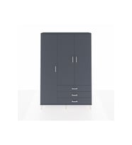 Arges Gardrop 6 Raflı 3 Çekmeceli Tek Askılı 132x30x195 Antrasit-Antrasit