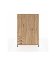 Arges Gardrop 6 Raflı 3 Çekmeceli Tek Askılı 132x30x195 Çam-Çam