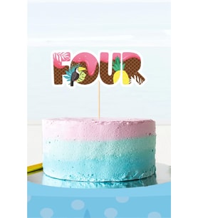 Summer Yaz Temalı FOUR (4) Pasta Süsü *Kalın Kağıt