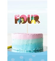 Summer Yaz Temalı FOUR (4) Pasta Süsü *Kalın Kağıt