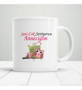 Seni Çok Seviyorum Anneciğim Baskılı Annelerin Gönlünü Fetheden Anneler Günü Hediyelik Kupa Mod1