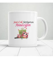 Seni Çok Seviyorum Anneciğim Baskılı Annelerin Gönlünü Fetheden Anneler Günü Hediyelik Kupa Mod1