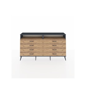 Arges Konsol 2 Raflı 8 Çekmeceli  176x30x99 Antrasit-Çam