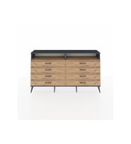 Arges Konsol 2 Raflı 8 Çekmeceli  176x30x99 Antrasit-Çam