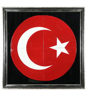 e38 EL İŞÇİLİĞİ AYNALI AY YILDIZ  ÇİNİ İŞLEME TABLO 100x100 CM  ( 35 KĞ ) - 6364