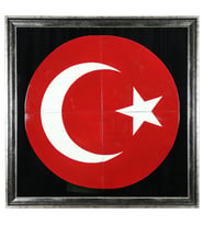 e38 EL İŞÇİLİĞİ AYNALI AY YILDIZ  ÇİNİ İŞLEME TABLO 100x100 CM  ( 35 KĞ ) - 6364