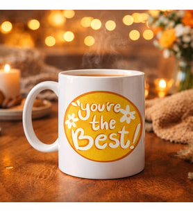 Northcity You're The Best Yazılı Porselen Kupa Model 123 - Motivasyon ve Sevgi İçin Şık Hediye